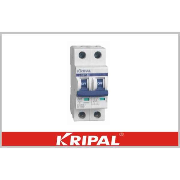 Quality UKB7 2P Mini Circuit Breaker Automatically Operated Electrical Switch B / C / D Curve for sale