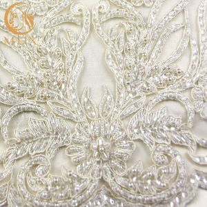 Buy cheap White Embroidered Lace Fabrics 20% Polyeter Handmade Water Soluble\ from wholesalers