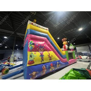 Premium Clown Theme Inflatable Slide With Commercial Circus Bouncy Castle