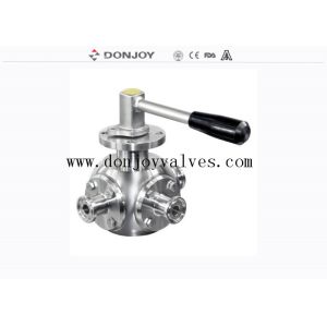 0.5 Inch T Type 3 Way Ball Valve With Tri Clamp And Horizontal Aluminum Actuator