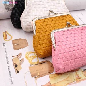 Minibook Custom Logo 4 Inch Weave Coin Pouch Women Wallet For Daily Organization