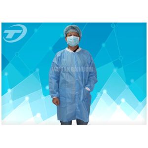 Buy cheap Polypropylene Spunbond Disposable Visitor Coats Color White Blue Navy Red from wholesalers