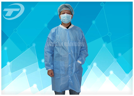 Buy cheap Polypropylene Spunbond Disposable Visitor Coats Color White Blue Navy Red from wholesalers