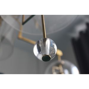 43 kg Fulcrum Linear Brass Crystal Chandelier with Dimension 155cm W x 34cm D x