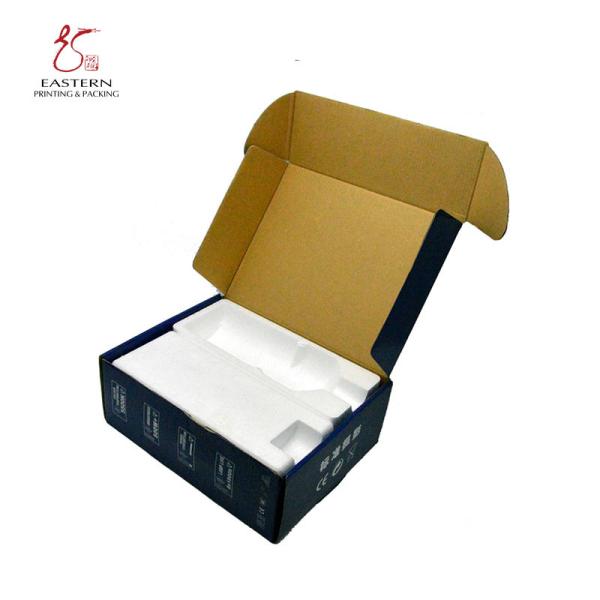 Bulb Packaging Offset Printing Corrugated Cardboard Shipping Boxes With Foam