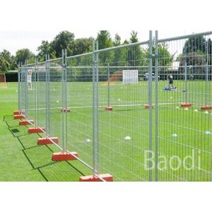 No Digging Required Temporary Mesh Fence With Plastic Feet / 360° Welded Tubes