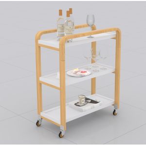 Buy cheap White MDF Movable Dining Table With Wheel Assembled package from wholesalers