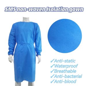 Buy cheap Soft Blue Disposable Surgical Gown Fluid Resistant with Knitted Cuffs from wholesalers