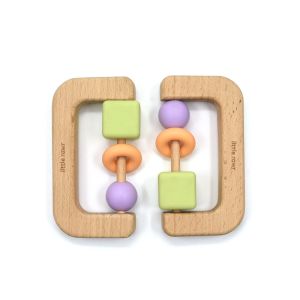 Buy cheap CPSIA ASTM Wooden Silicone Teether BPA Free Baby Chewable Ring from wholesalers