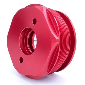 Buy cheap RoHS Certified Aluminum Machining Parts in Red Anodized Finish for ODM from wholesalers