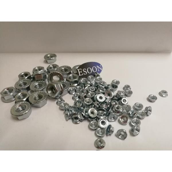 Buy cheap DIN6923-M3-8 Hex Flange Nut Zinc Plated Serrated Mode Coarse Thread from wholesalers