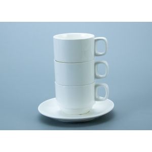 Buy cheap SGS White Stackable Ceramic Mug Cup With Handle from wholesalers