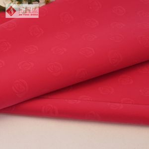 Red Embossed Velvet Fabric , Polyester Nonwoven Flocking Fabric