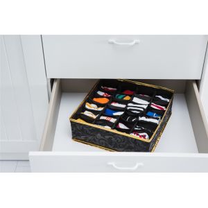 Buy cheap Black Foldable Drawer Organizer , 24 Cells Collapsible Drawer Dividers from wholesalers