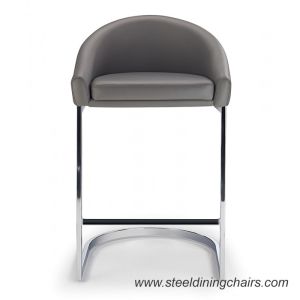 Buy cheap Kitchen Polished Stainless Steel 85CM 51CM White Upholstered Bar Stools from wholesalers