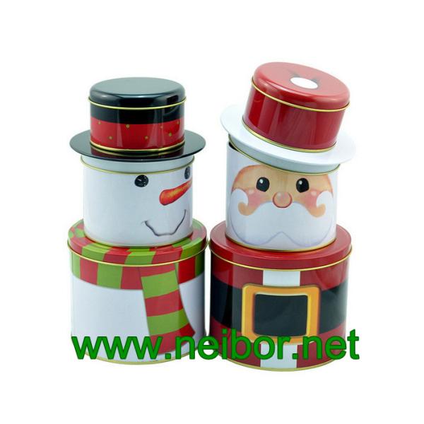 Quality Christmas holiday tin box decorative tin box for sale