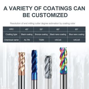 R0.5 Corner Radius End Mill Cutters HRC45/55/60/65 With TiAlN Coating OEM/ODM