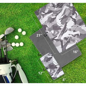 Microfiber Polyester Printed Sublimated Golf Sports Towel Custom Logo