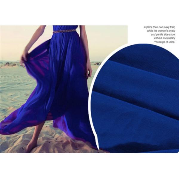 Quality Breathable Lightweight Chiffon Fabric , Quick Drying Blue Silk Chiffon Fabric for sale