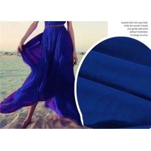 Buy cheap Breathable Lightweight Chiffon Fabric , Quick Drying Blue Silk Chiffon Fabric from wholesalers