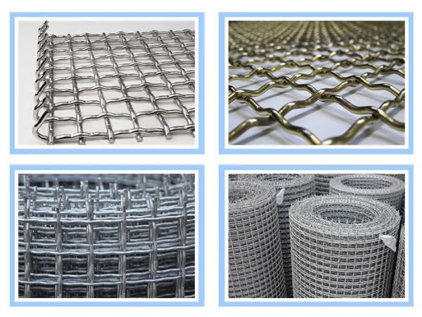 Double 1m Stainless Steel Crimped Wire Mesh Bright Silver