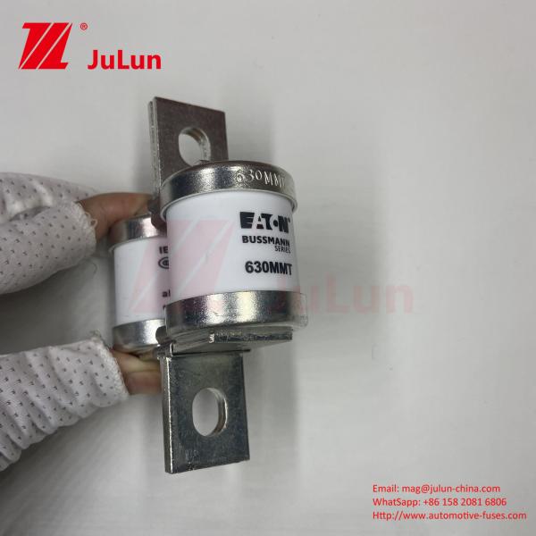 Quality BUSSMANN 630MMT 690V Ceramic Copper Twin Flat Plate Bolt Type Fuse For Automotive for sale