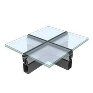 Durable Glass Canopy System ISO Aluminium Glass Curtain Wall System