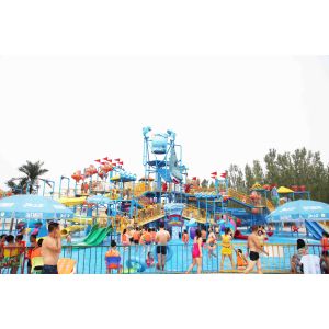 China Pirate Ship Water Theme Park Aqua Playground With Steel Structure on sale