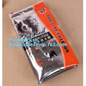 Slider zipper quad seal bag 10kg pet food bag, Tin Tie Flat Bottom Coffee Bean