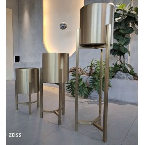 Buy cheap Garden Multifunctional Stainless Steel Planter Pots Round Cylinder With Stand from wholesalers