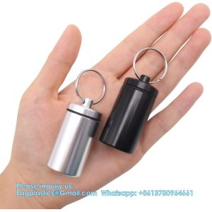 Buy cheap Keychain Pill Holder (5 Pack), Aluminum Waterproof Portable Small Travel Medicine Bottle Case Box Container For Purse from wholesalers