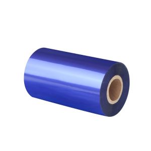Blue Color Zebra Printer Ribbon Used On Polyimide Label With Good Wear