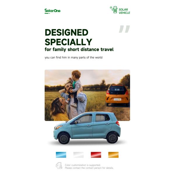 Mini Solar Car Blaval Solar One The Most Affordable Solar Charged Energy Vehicle with 4 Seats and 2260mm Wheelbase