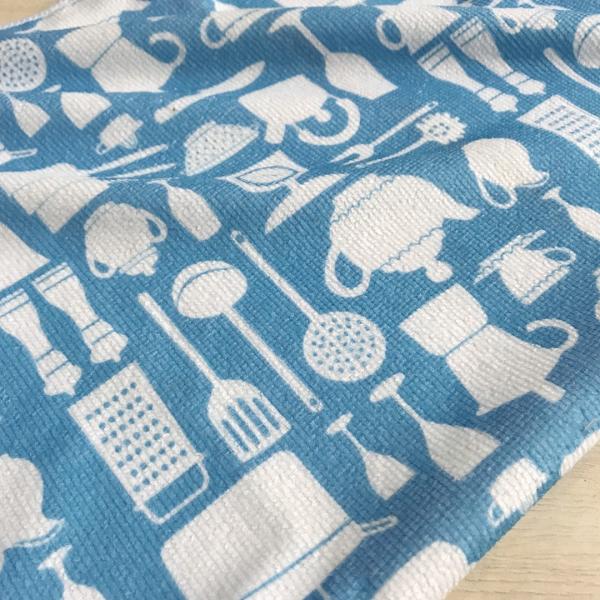 Hot saled export 100% polyester kitchen single side printed microfiber big size wipes for house keeping
