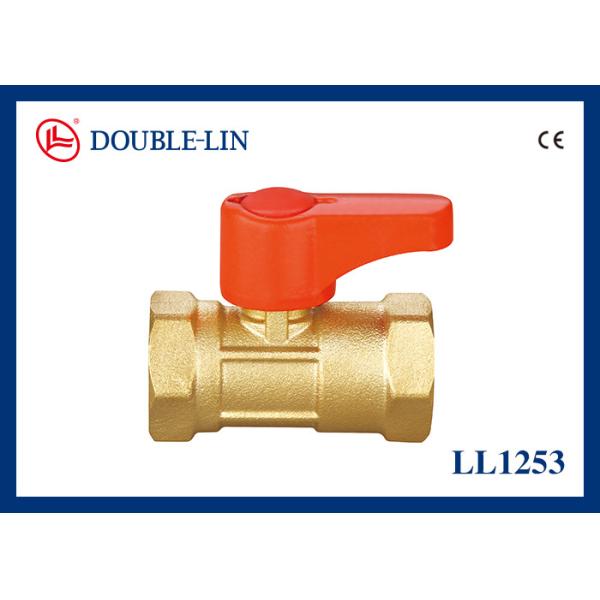 Quality Female X Female 25 Bar Brass Mini Ball Valve With Brass Color for sale