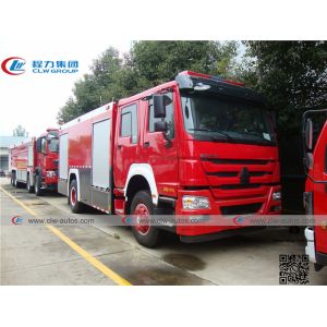 China LHD Sinotruk Howo 4x2 5cbm Water Tank Fire Fighting Truck on sale