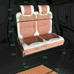 Two joint people RV seat with folding function
