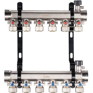 Buy cheap 6213F Hot Forged Brass Water Distribution Manifolds Ball Type Branch Regulators Integrated With Air Vents For Both Mains from wholesalers