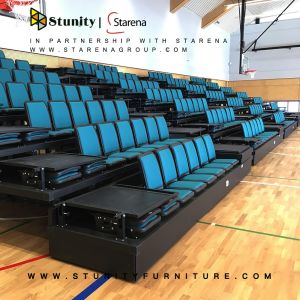 Firereistant Indoor Space Saving Retractable Seating System