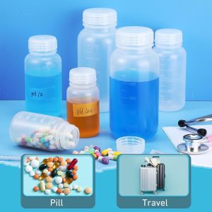 China Laboratory Polypropylene Wide Mouth Reagent Bottle with Graduated Scale, Reusable Plastic Bottles with Caps on sale
