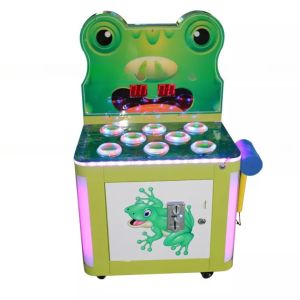 kids coin operated hitting frog whack A Mole frog hammer arcade ticket