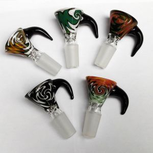 Buy cheap Heady Colored Glass Smoking Water Pipe Bowl With Handle Beautiful Slide from wholesalers