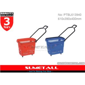 Buy cheap Plastic Shopping Basket With Wheels And Handle from wholesalers