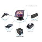 Plastic Housing OS Windows 10 Pos Systems 2 * 20 VFD Low Noise Fanless 17.0 Kgs