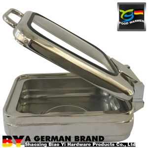 Mordern Induction GN1/2 Small Chafing Dish With Large Glass Window Flat Lid For