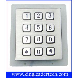 Panel Mount Numeric Backlit Metal Keypad With 12 Illuminated Keys For Access