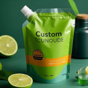 Customizable Stand-Up Spout Pouch with Resealable Zipper, Food-Grade PE Material