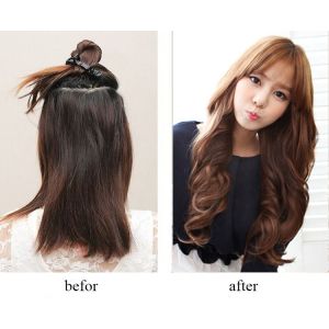 Buy cheap Popular Golden Synthetic Clip In Hair Extensions Long Curly Hair Weft from wholesalers
