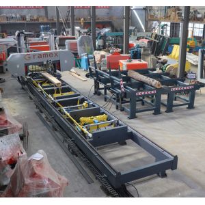 Buy cheap Full Automatic Horizontal Band Saw Mill Machine with log loading arm,hydraulic log rotation from wholesalers