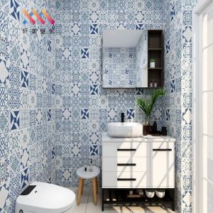 Buy cheap Matt Tile Look Peel And Stick Wallpaper PVC Tile Effect Wallpaper For Bathroom from wholesalers